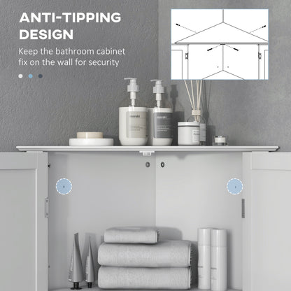 Corner Cabinet, Triangle Bathroom Storage Cabinet with Adjustable Shelf and Recessed Door, Free Standing, White