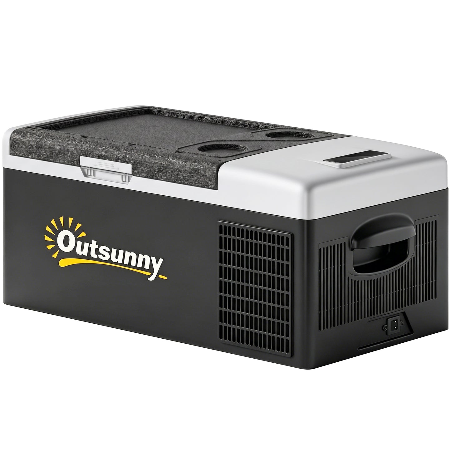 16L Portable Car Fridge, -20℃ to 10℃ Adjustable Temperature - Black/Grey