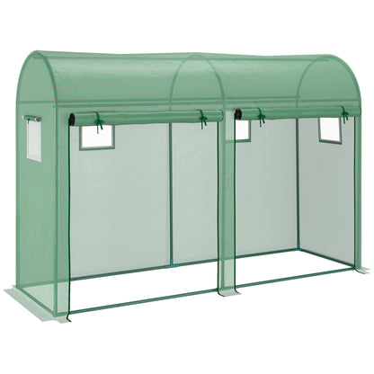Walk-in Greenhouse, Tomato Greenhouse with Double Doors & 4 Windows, Garden Plant Growth Green House with PE Cover