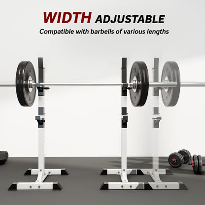 Heavy Duty Weight Bar Barbell Squat Stand Barbell Rack Spotter, for Home, Gym - Black
