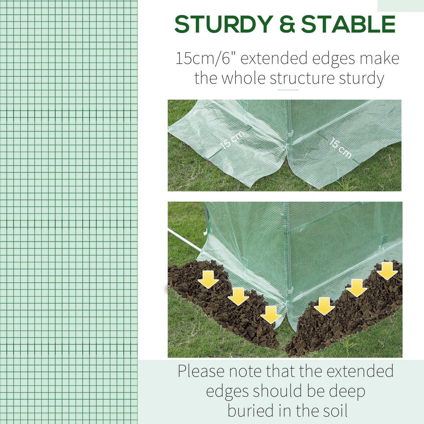 3 x 2 x 2m Greenhouse Replacement Cover ONLY Winter Garden Plant PE Cover for Tunnel Walk-in Greenhouse with Roll-up Windows