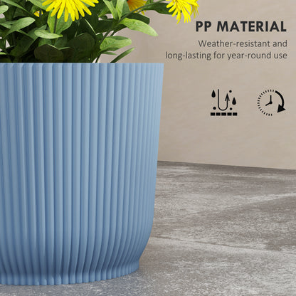 Set of Three Ф22cm Planters - Blue