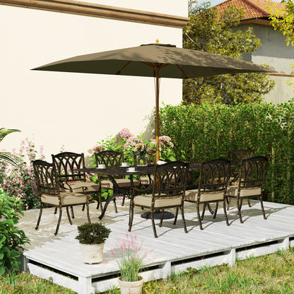 Nine-Piece Cast Aluminium Garden Dining Set - Bronze Tone