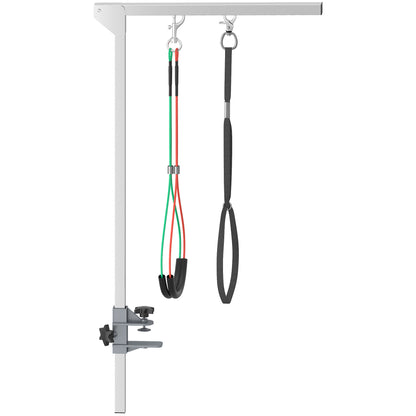 Adjustable Pet Grooming Arm, with Clamp, Haunch Holders & Grooming Loop - Sliver-Tone