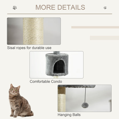Floor to Ceiling Cat Tree for Indoor Cats, Kitten Tower, Condo, Multi-Layer Activity Center