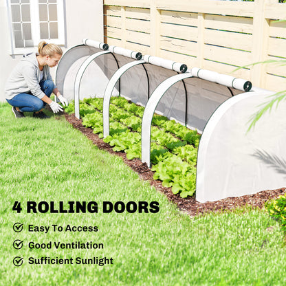 395 x 100 cm Low Tunnel Greenhouse - White