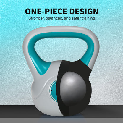Kettlebell, 10kg Kettle Bells with Handle for Home Gym Weight Lifting and Strength Training, Light Blue and Grey