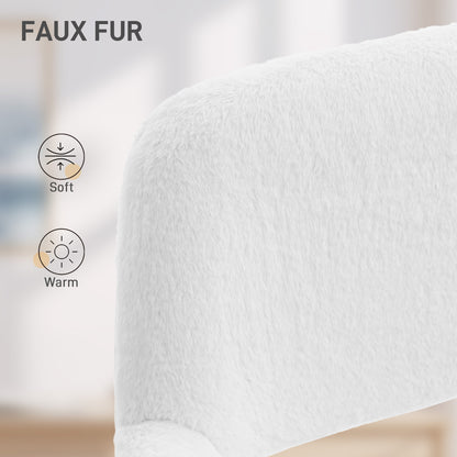 Faux Fur Rabbit Chair - Cream White