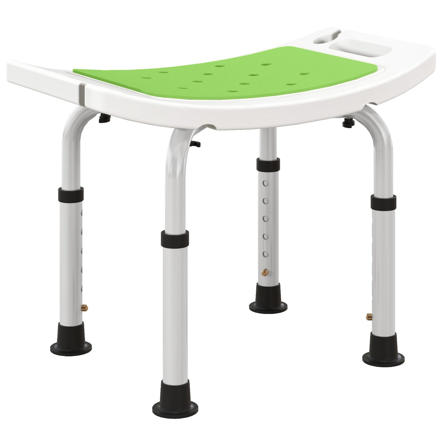 Shower Chair, Adjustable Height Shower Stool with Aluminium Frame and Non-Slip Feet