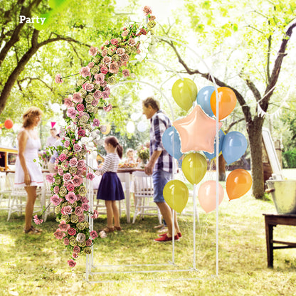 Wedding Arch Frame Set, Metal Balloon Arch Stand Set, Balloon Arch Stand Set for Birthday Party, 2.2, 2, 1.8 m White