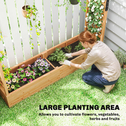 Fir Wood 171 x 39 cm Planter and Trellis Garden Bed