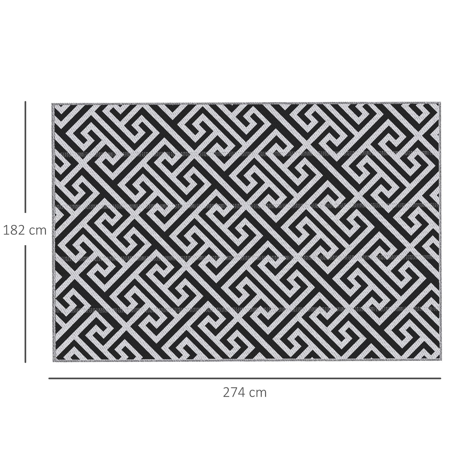 182 x 274 cm(6x9ft) Outdoor Rug Reversible Mat Plastic Straw Rug Portable RV Camping Mat for Garden Deck Picnic Indoor