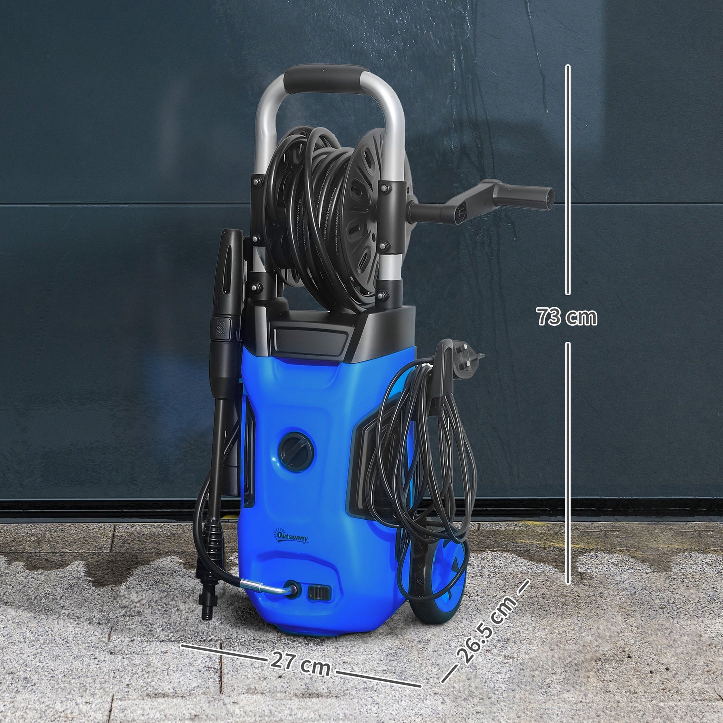 1800W High Pressure Washer, 150 Bar Pressure, 420 L/h Flow, Portable Power Washer Jet Wash Cleaner with Adjustable Nozzle