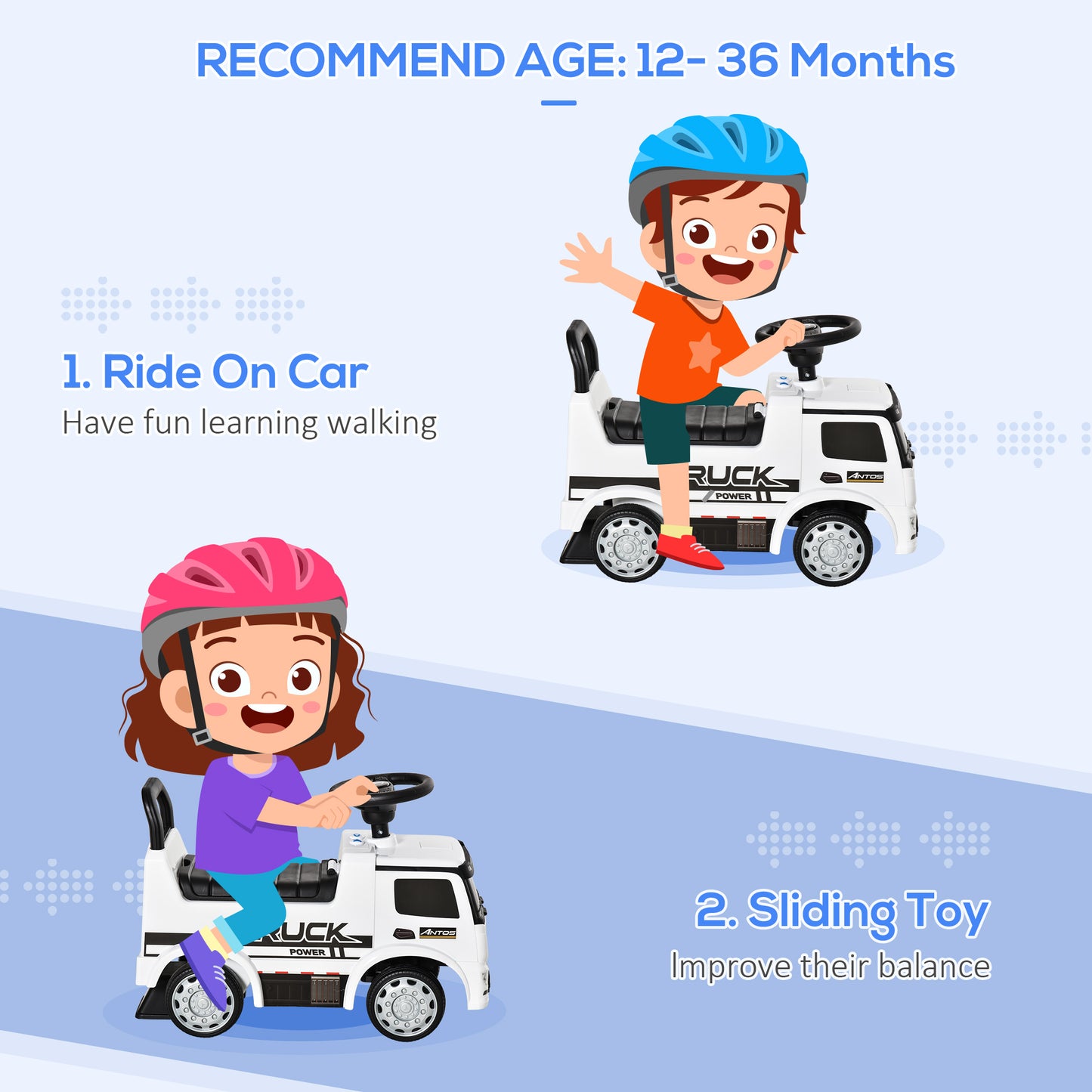 Compatible Kids Ride On Car Truck Mercedes Benz Licensed Toddler Foot To Floor Slider w/Under Seat Storage for 12