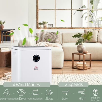10L/Day Dehumidifier with WiFi Smart App Control, 2.5L Water Tank, Digital Display, Sleep Mode, 24H Timer