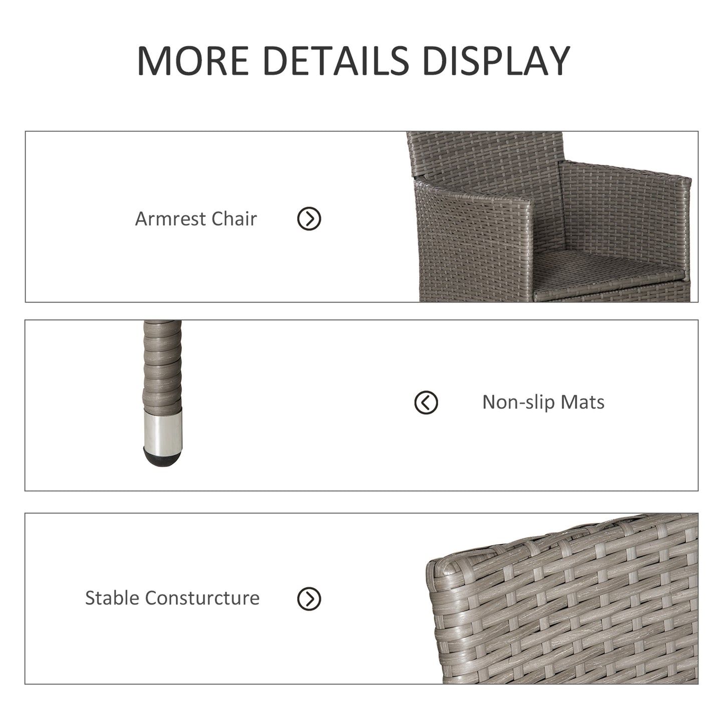 2 Pieces Outdoor PE Rattan Dining Chairs Set with Cushion, Garden Armchair with Armrests, High Backrest