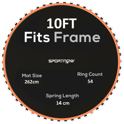 Trampoline Replacement Mat with Spring Pull Tool, 54 V-Hooks, for 10ft Trampoline using 14cm Springs, Orange