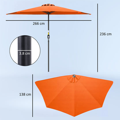 Half Round Parasol Umbrella - Orange
