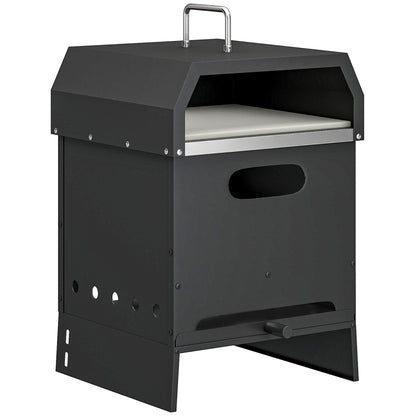 3 in 1 Outdoor Pizza Oven, Portable Wood Fired Pizza Maker with Handles, Stone and Peel