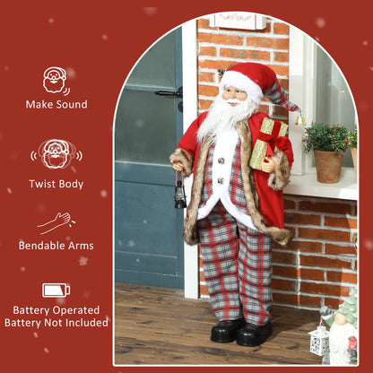 120cm Animated Santa Claus Figure, with Sound - Red