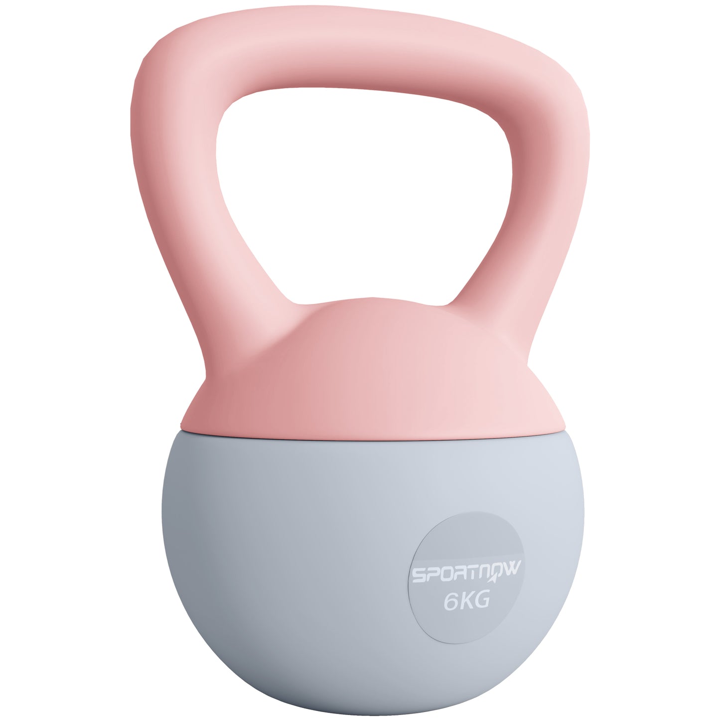6KG Soft Kettlebell, Kettlebell with Non-Slip Handle for Home Gym, Weight Lifting, Strength Training, Pink/Grey