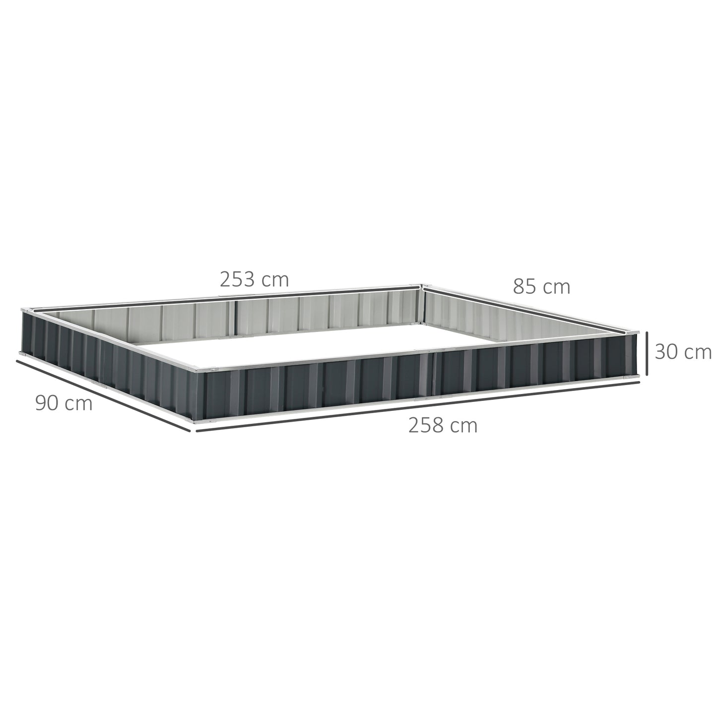 645L Metal Raised Garden Bed, DIY Large Steel Planter Box, No Bottom w/ A Pairs of Glove for Backyard