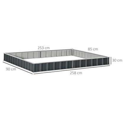 645L Metal Raised Garden Bed, DIY Large Steel Planter Box, No Bottom w/ A Pairs of Glove for Backyard