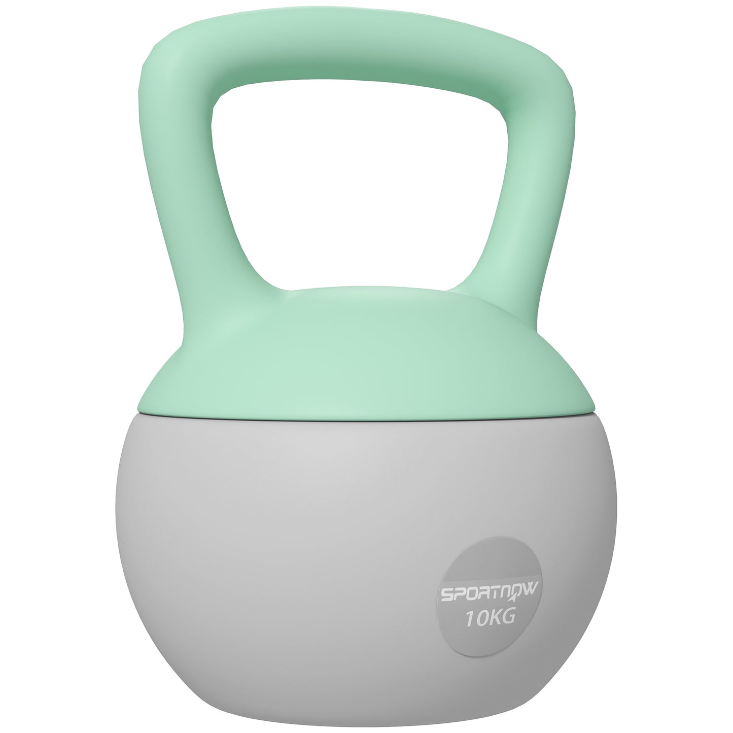10KG Soft Kettlebell, Kettlebell with Non-Slip Handle for Home Gym, Weight Lifting, Strength Training, Green/Grey