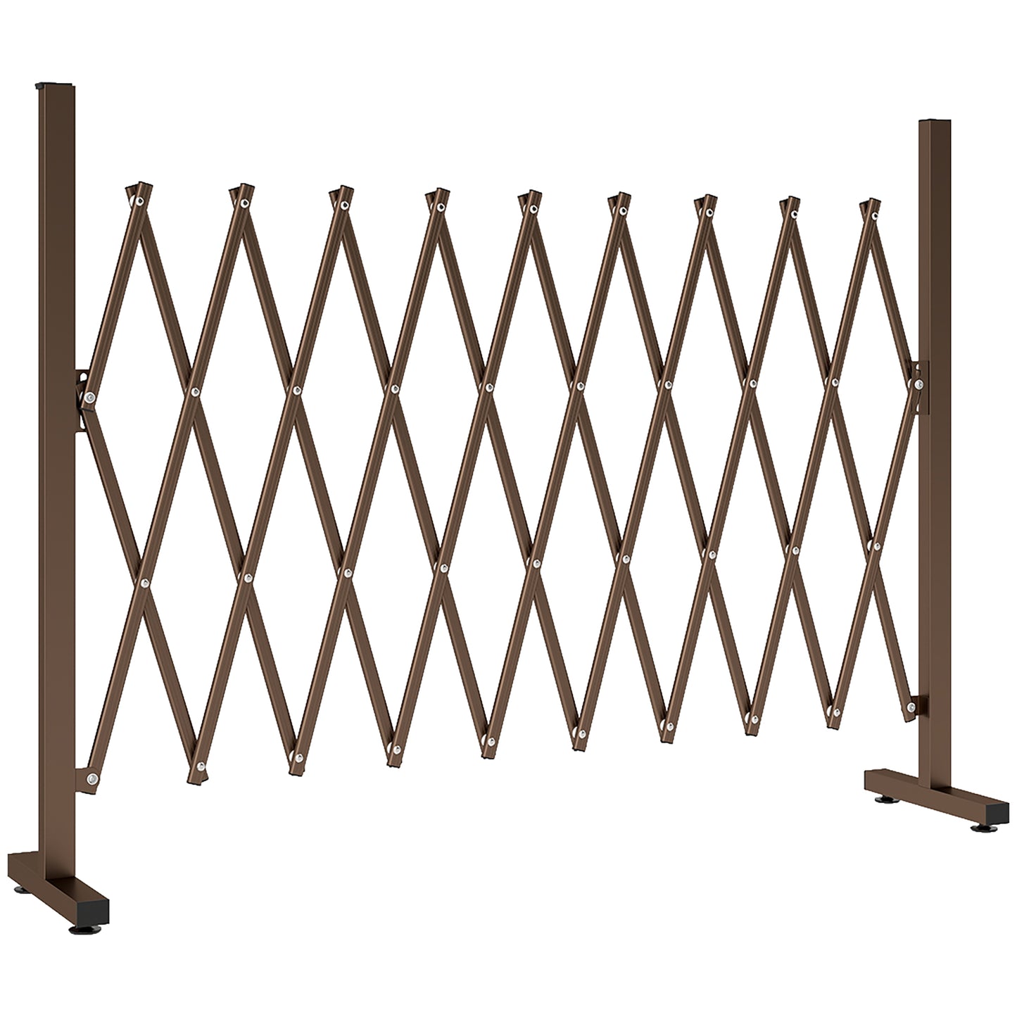 Expanding Trellis Fence, Freestanding Movable Fence, Foldable Garden Screen Panel, 250 x 103.5 cm, Dark Brown
