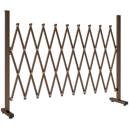 Expanding Trellis Fence, Freestanding Movable Fence, Foldable Garden Screen Panel, 250 x 103.5 cm, Dark Brown