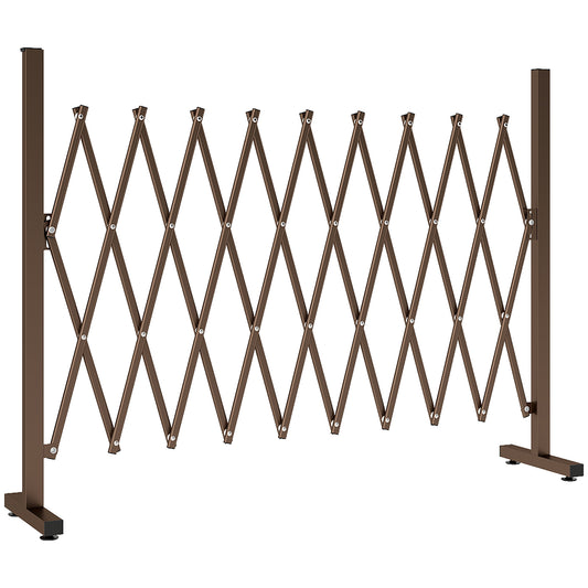 Expanding Trellis Fence, Freestanding Movable Fence, Foldable Garden Screen Panel, 250 x 103.5 cm, Dark Brown