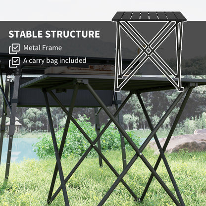 Folding Camping Table, Lightweight Metal Picnic Table with Carry Bag, Foldable Table for Outdoor Camping, Picnic, Hiking