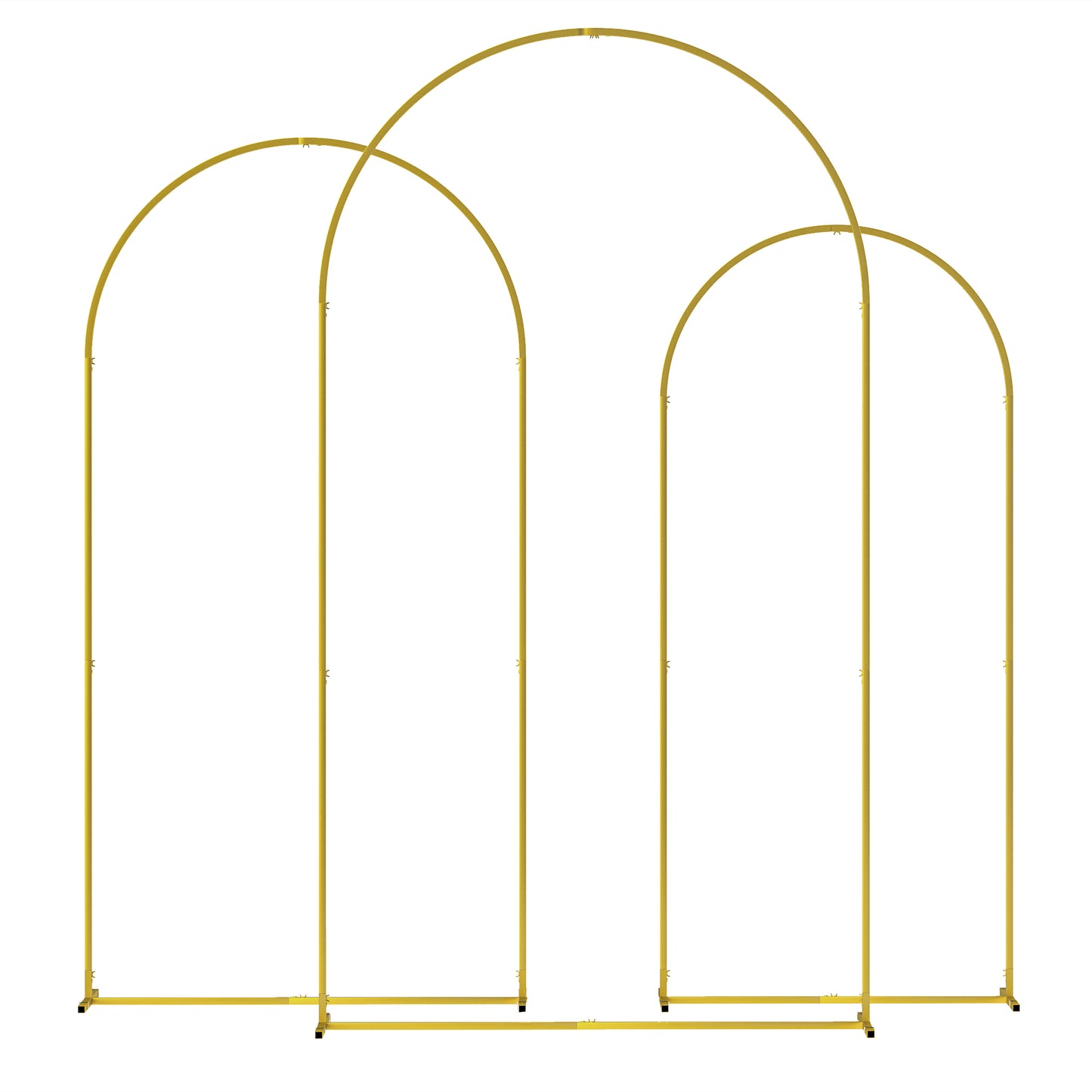 Wedding Arch Frame Set, 2.2, 2, 1.8 m Metal Backdrop Stand Set of 3, Balloon Stand Set for Birthday Party, Bridal Shower