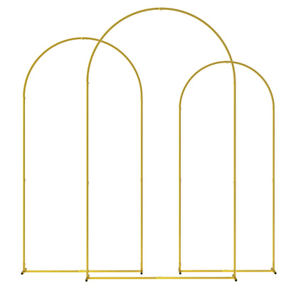 Wedding Arch Frame Set, 2.2, 2, 1.8 m Metal Backdrop Stand Set of 3, Balloon Stand Set for Birthday Party, Bridal Shower
