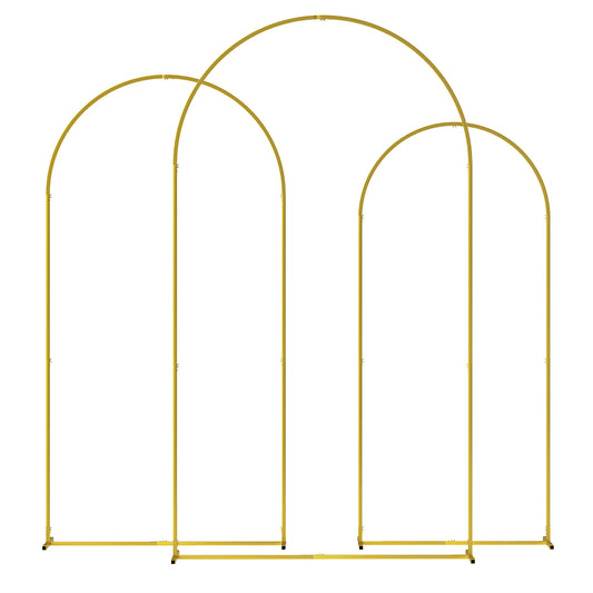 Wedding Arch Frame Set, 2.2, 2, 1.8 m Metal Backdrop Stand Set of 3, Balloon Stand Set for Birthday Party, Bridal Shower