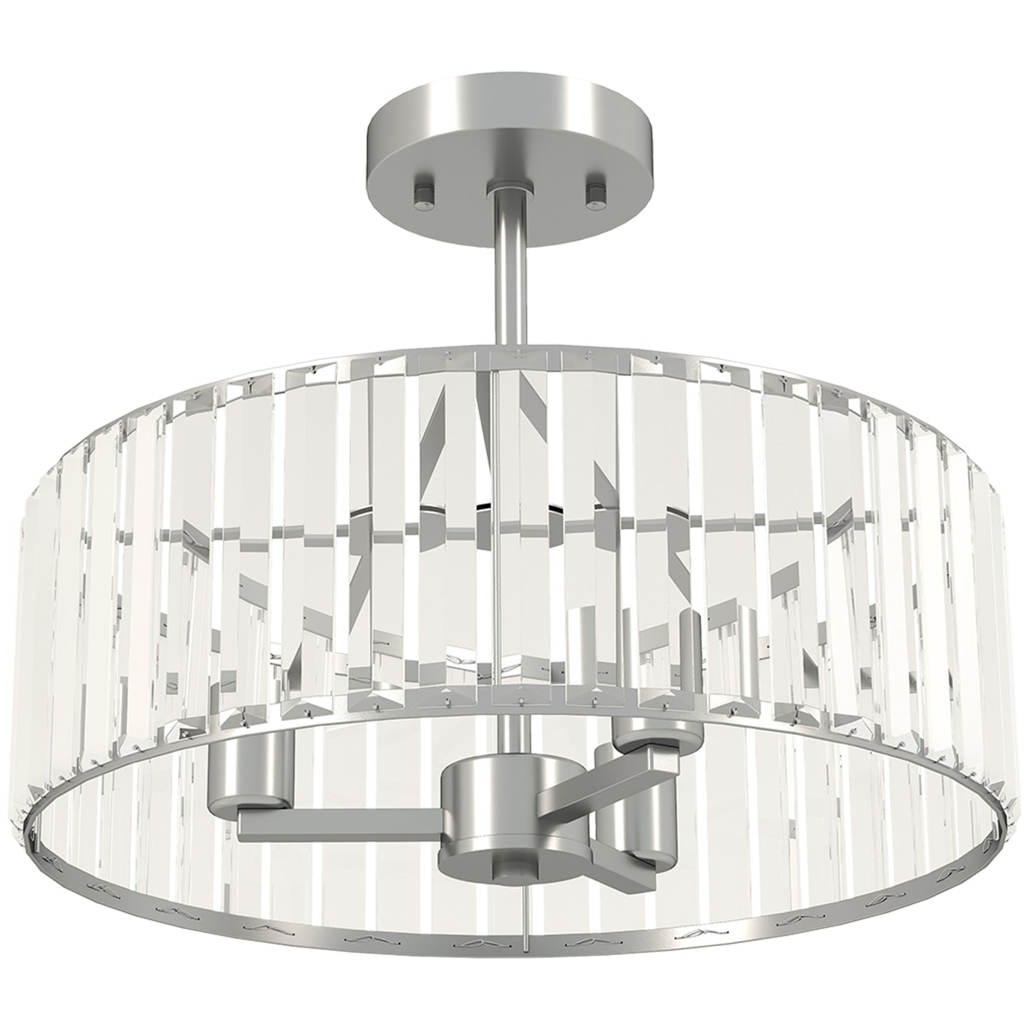 Crystal Ceiling Light Fixture, 39 cm Semi Flush Mount Modern Crystal Chandelier Ceiling Light, Bulbs Not Included