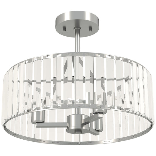 Crystal Ceiling Light Fixture, 39 cm Semi Flush Mount Modern Crystal Chandelier Ceiling Light, Bulbs Not Included