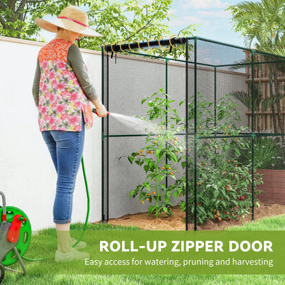 Fruit Cage Bird Netting, Brassica Cage Plant Protection Tent with Zipped Door, Anti Bird, Insects, Small Animals, Black