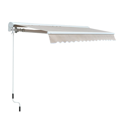 3.5Lx2.5M Retractable Manual/Electric Awning-Cream White/White