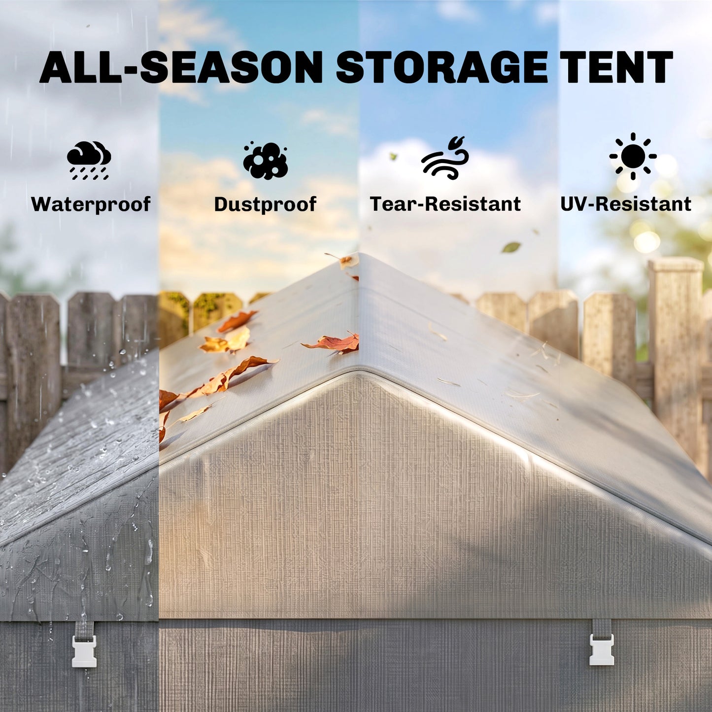 2.2 x 1.6 m Outdoor Storage Tent, with Accessories - Light Grey