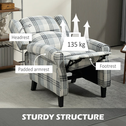 160° Reclining Armchair, with Footrest - Grey