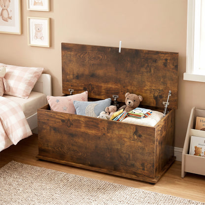 Storage Chest, Large 113L Blanket Box, Shoe Bench with Safety Hinged Lid, Storage Trunk, Bed End Bench for Bedroom, Hallway