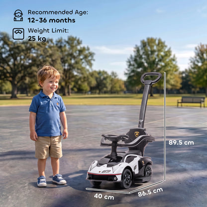 Licensed 2 in 1 Baby Ride on Push Car Toddler Push Along Car with Parent Handle Foot To Floor Slider with Horn Steering Wheel