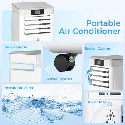 7000 BTU Air Conditioning Unit, 3-in-1 Portable Air Conditioner, Dehumidifier, Cooling Fan with Remote Control, LED Display