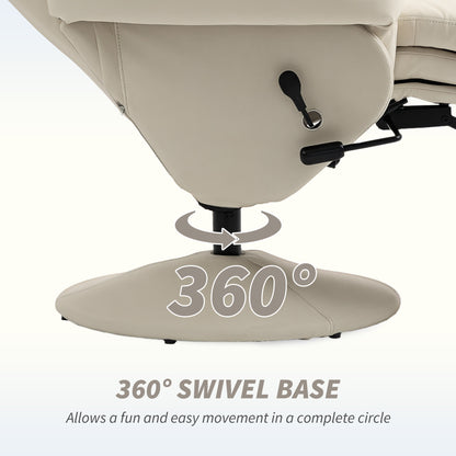 Manual Recliner Chair with Footrest, Upholstered Reclining Armchair with Adjustable Backrest and Cup Holder