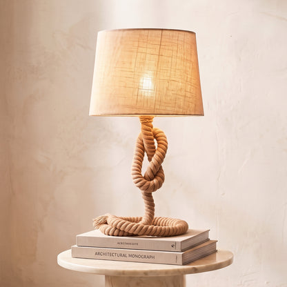 Nautical Table Lamp with Fabric Shade – Beige