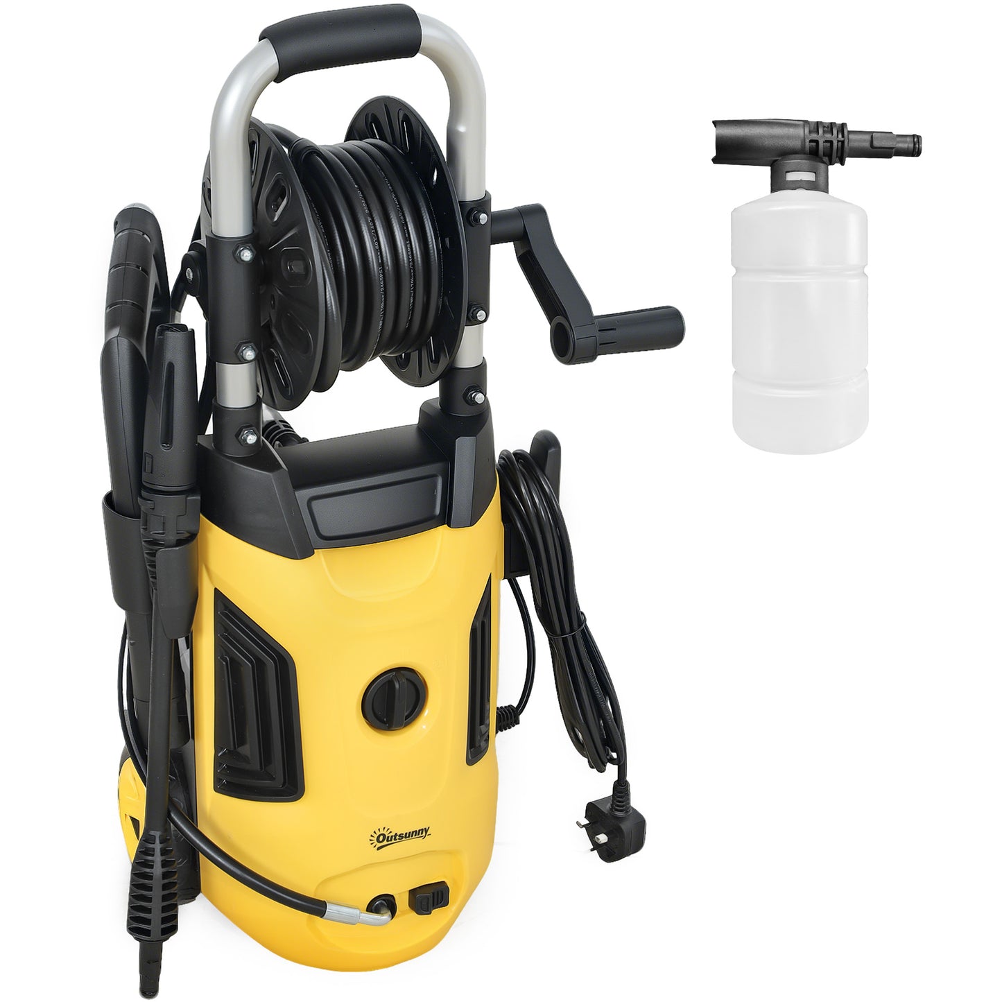 1800W High Pressure Washer, 150 Bar Pressure, 420 L/h Flow, Portable Power Washer Jet Wash Cleaner with Adjustable Nozzle