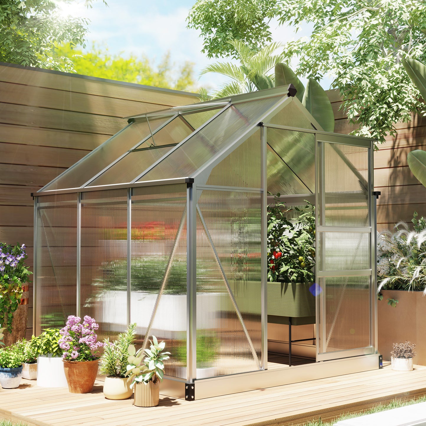 6 x 6ft Polycarbonate Greenhouse - Clear