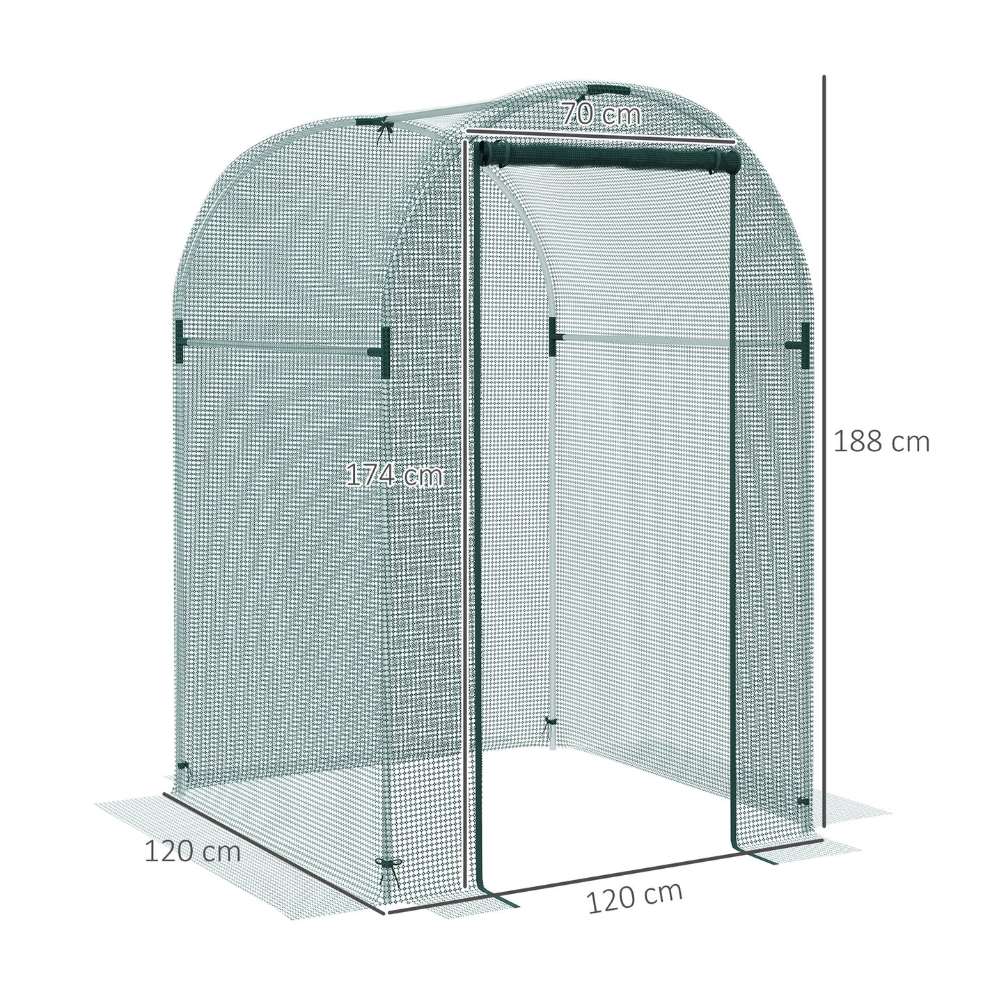 120 x 120cm Mini Polytunnel Greenhouse
