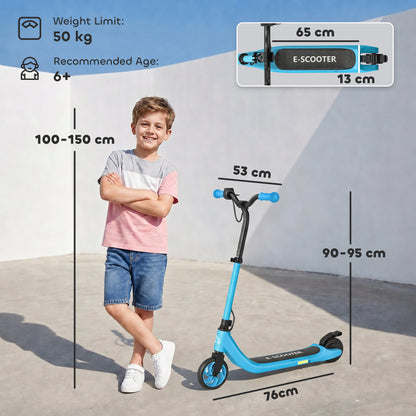 Electric Scooter for Kids 6+, Foldable E Scooter, Up to 8 KM/H, Maximum Range 6 KM, Adjustable Height, Blue